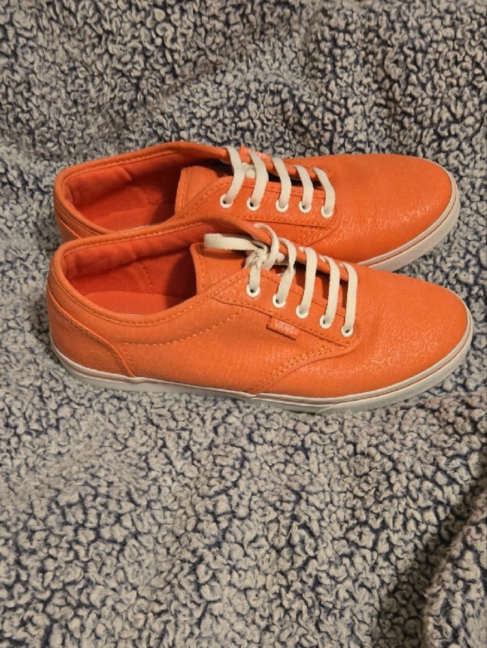 Vans Orange Low-Top Canvas Sneakers with White Laces - Picture 4 of 8